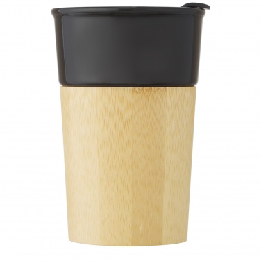 Logotrade Firmengeschenke das Foto: Pereira 320 ml Porzellanbecher mit Außenseite aus Bambus