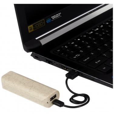 Logotrade Werbeartikel das Foto: Yoko 1200 mAh Weizenstroh Powerbank