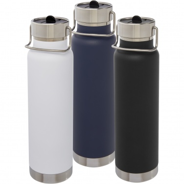 Logotrade Werbeartikel das Foto: Thor 750 ml Kupfer-Vakuum Sportflasche mit Trinkhalm