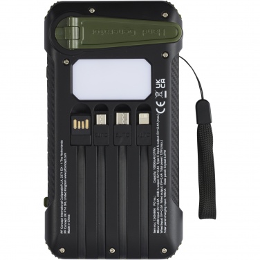 Logotrade Firmengeschenke das Foto: Soldy 10.000 mAh Solardynamo-Powerbank aus recyceltem GRS Kunststoff 