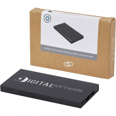Logotrade Logogeschenke das Foto: Connect 5000 mAh Powerbank aus recyceltem Aluminium 