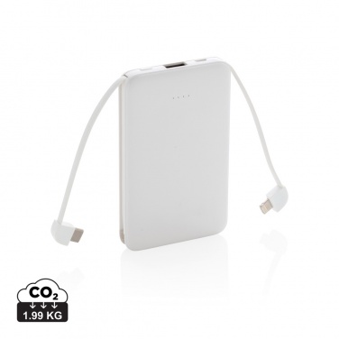 Logotrade Geschäftsgeschenke das Foto: 5.000 mAh Powerbank mit integriertem Kabel