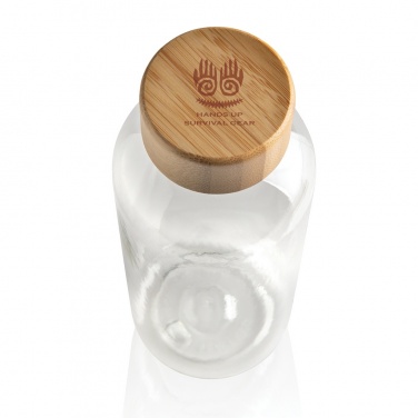 Logotrade Werbeartikel das Foto: RCS rPET Flasche mit Bambus-Deckel