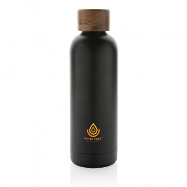 Logotrade Werbeartikel das Foto: Wood Vakuumflasche aus RCS recyceltem Stainless-Steel