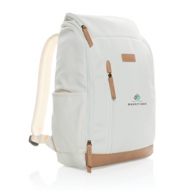 Logotrade Firmengeschenke das Foto: Impact AWARE™ 16 oz. r recyceltem canvas 15" Laptop-Rucksack