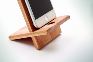 Logotrade Werbegeschenke das Foto: Smartphone Halter Bambus WHIPPY
