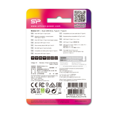 Logotrade Firmengeschenke das Foto: USB-Stick Typ C Silicon Power Mobile C31 3.0 OTG