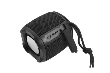 Logotrade Geschäftsgeschenke das Foto: Bluetooth-Lautsprecher HERMON Schwarzwolf
