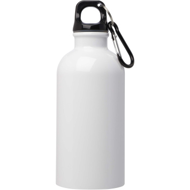 Logotrade Logogeschenke das Foto: Oregon 400 ml RCS-zertifizierte, einwandige Trinkflasche aus Edelstahl mit Karabinerhaken