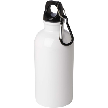 Logotrade Geschäftsgeschenke das Foto: Oregon 400 ml RCS-zertifizierte, einwandige Trinkflasche aus Edelstahl mit Karabinerhaken