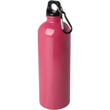 Logotrade Logogeschenke das Foto: Oregon 750 ml RCS-zertifizierte, einwandige Trinkflasche aus Edelstahl mit Karabinerhaken