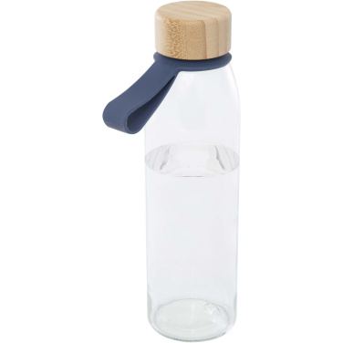 Logotrade Geschäftsgeschenke das Foto: Porto 500 ml Glas-Flasche mit Silikongriff und Bambusdeckel
