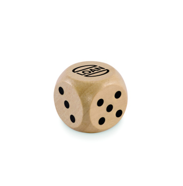 Logotrade Logogeschenke das Foto: Spielwürfel Schima-Holz Ø 3cm