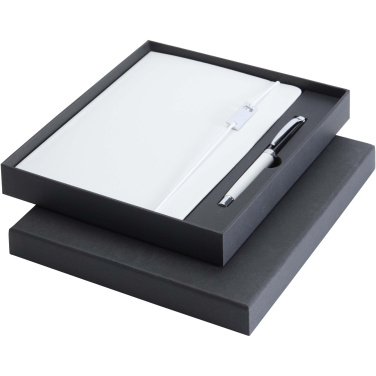 Logotrade Geschäftsgeschenke das Foto: Legato Elegance A5 Hardcover Notizbuch mit Tintenroller Set