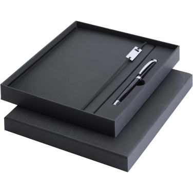 Logotrade Werbegeschenke das Foto: Legato Elegance A5 Hardcover Notizbuch mit Tintenroller Set