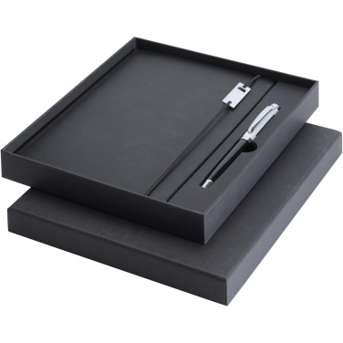 Logotrade Werbeartikel das Foto: Legato Elegance A5 Hardcover Notizbuch mit Tintenroller Set