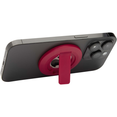 Logotrade Werbegeschenke das Foto: Ain Magnetische Smartphonehalterung  aus recyceltem Kunststoff mit Flaschenöffner 