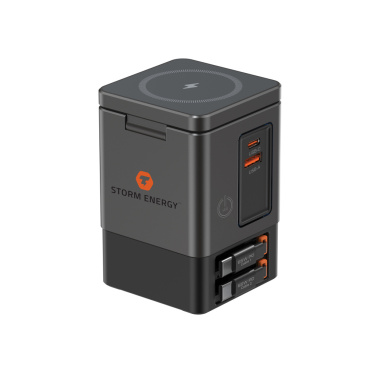 Logotrade Logogeschenke das Foto: Urban Vitamin Sacramento 105W GaN Charger mit einz. Kabeln