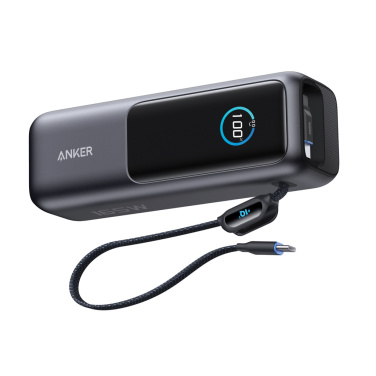 Logotrade Werbegeschenke das Foto: Anker Powerbank 25.000mAh-165W, mit integr. einziehb. Kabel