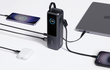Logotrade Werbeartikel das Foto: Anker Powerbank 25.000mAh-165W, mit integr. einziehb. Kabel