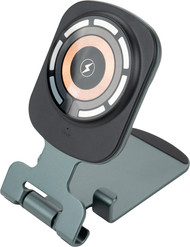 Logotrade Logogeschenke das Foto: Handyhalterung mit kabellosem Ladegerät