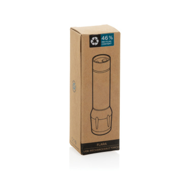 Logotrade Firmengeschenke das Foto: Flara USB-aufladbare Taschenlampe aus RCS recyceltem ABS