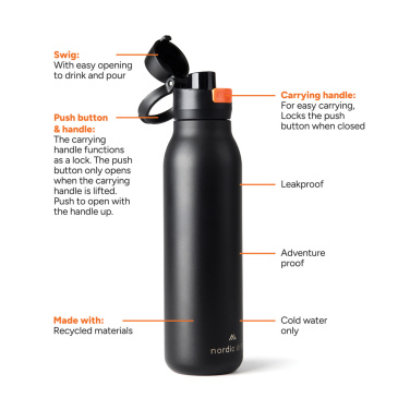 Logotrade Werbegeschenke das Foto: Nordic Drift Trail einwandige RCS Wasserflasche 750ml