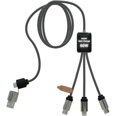 Logotrade Geschäftsgeschenke das Foto: SCX.design C33 60W Typ C Ladekabel mit doppeltem Leuchtlogo