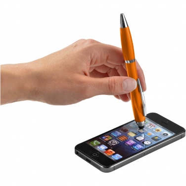 Logo trade promotional product photo of: Nash stylus ballpoint pen with coloured grip