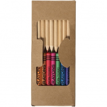 Logo trade promotional merchandise image of: Lucky 19-piece coloured pencil and crayon set