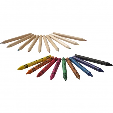 Logotrade advertising products photo of: Lucky 19-piece coloured pencil and crayon set