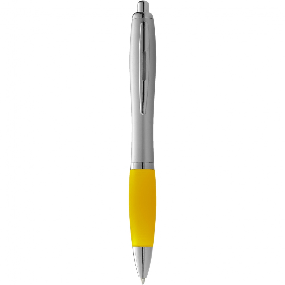 Logo trade promotional items picture of: Nash ballpoint pen silver barrel and coloured grip