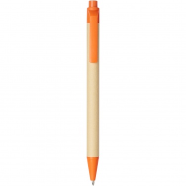 Logotrade promotional item image of: Berk recycled carton and corn plastic ballpoint pen