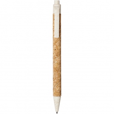 Logo trade promotional merchandise picture of: Midar cork and wheat straw ballpoint pen