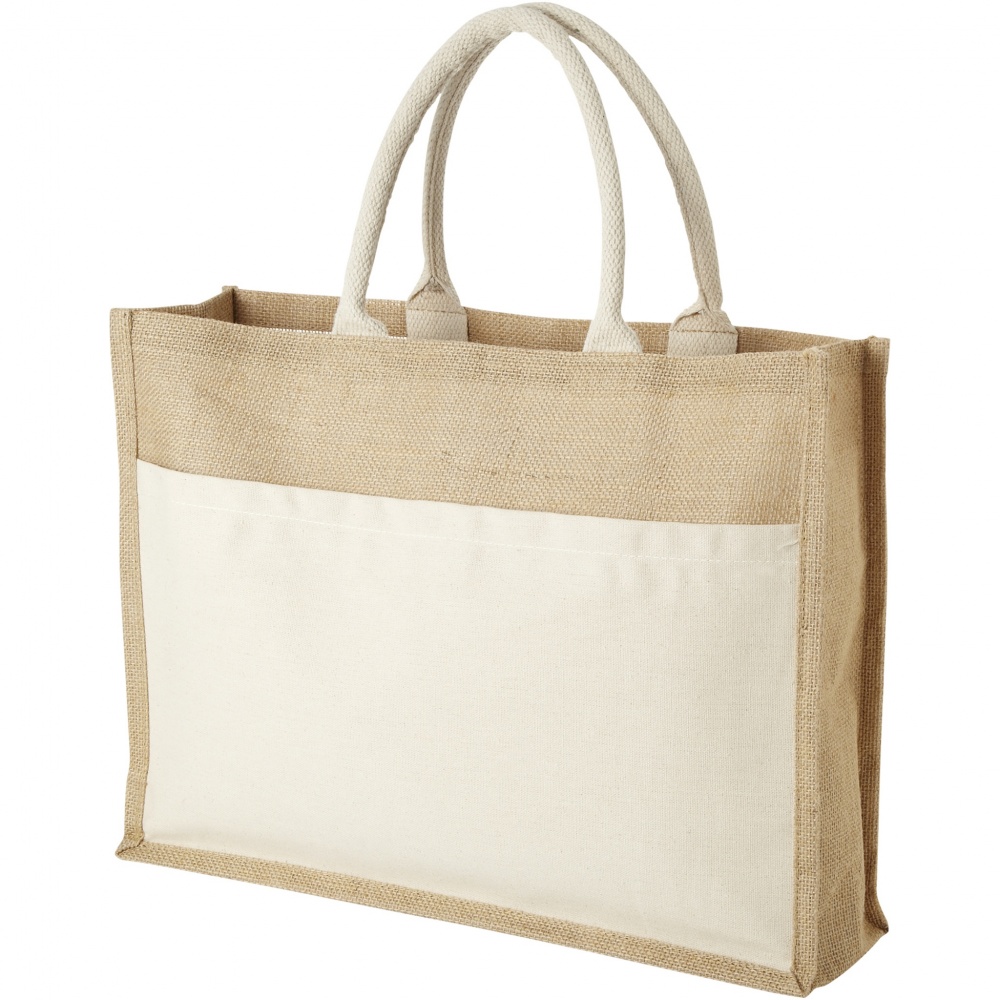 Logotrade promotional item picture of: Mumbay cotton pocket jute tote bag 18L
