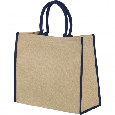 Logo trade business gift photo of: Harry coloured edge jute tote bag 25L