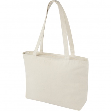 Logo trade promotional products image of: Ningbo 320 g/m² zippered cotton tote bag 15L