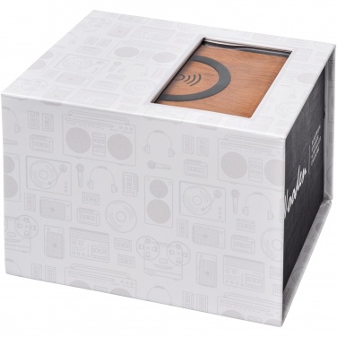 Logotrade promotional giveaway picture of: Wooden 3W speaker with wireless charging pad