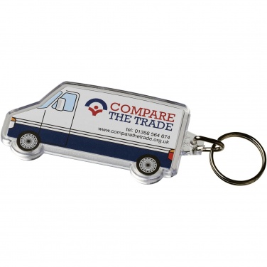Logo trade promotional giveaways picture of: Combo van-shaped keychain
