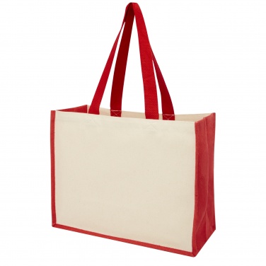 Logo trade promotional merchandise photo of: Varai 320 g/m² canvas and jute shopping tote bag 23L