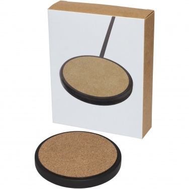 Logo trade promotional gift photo of: Kivi 10W limestone/cork wireless charging pad