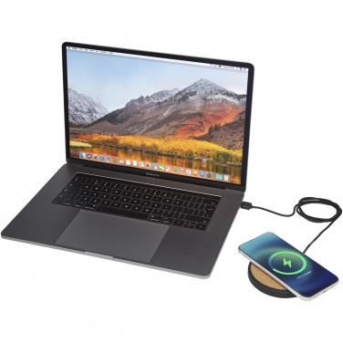 Logo trade promotional giveaway photo of: Kivi 10W limestone/cork wireless charging pad
