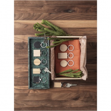 Logo trade corporate gift photo of: Giovanni beech wood round keychain