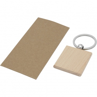 Logotrade promotional giveaways photo of: Gioia beech wood squared keychain