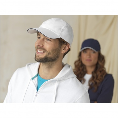 Logo trade promotional merchandise photo of: Morion 6 panel GRS recycled cool fit sandwich cap