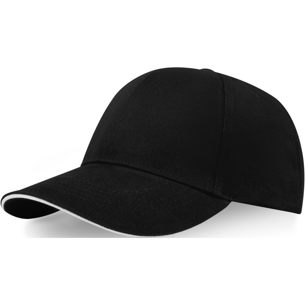 Logo trade promotional merchandise image of: Topaz 6 panel GRS recycled sandwich cap