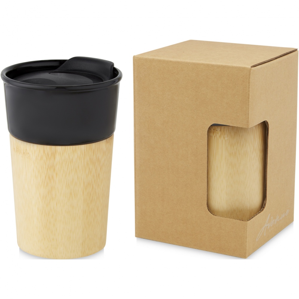 Logotrade promotional gift picture of: Pereira 320 ml porcelain mug with bamboo outer wall