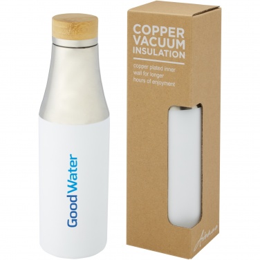 Logo trade promotional merchandise image of: Hulan 540 ml copper vacuum insulated stainless steel bottle with bamboo lid