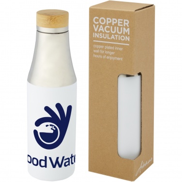 Logotrade corporate gift image of: Hulan 540 ml copper vacuum insulated stainless steel bottle with bamboo lid