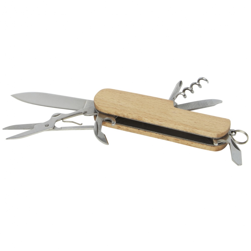 Logo trade promotional gift photo of: Richard 7-function wooden pocket knife
